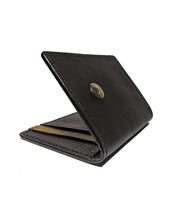 Load image into Gallery viewer, Shibizhi Wallet, Part of the Diné Bikéyah-Made Line. Full Grain Leather with Silver Button. Made in the Navajo Nation.