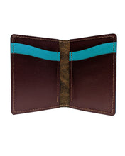 Load image into Gallery viewer, Shibizhi Wallet, Part of the Diné Bikéyah-Made Line. Full Grain Leather with Silver Button. Made in the Navajo Nation.