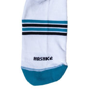 Load image into Gallery viewer, Striped Turquoise Short Socks