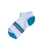 Load image into Gallery viewer, Striped Turquoise Short Socks
